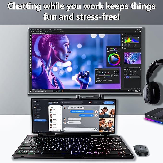 Monitor Extensor Táctil 12.8" HD IPS con Teclado Plegable miniatura 7