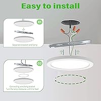 Vista 7 de Lámpara de Techo de Montaje Empotrado de 5.4" Regulable con ETL CERT, 8W 5000K Luces de Techo LED Blancas Ultra Delgadas Redondas para Dormitorio