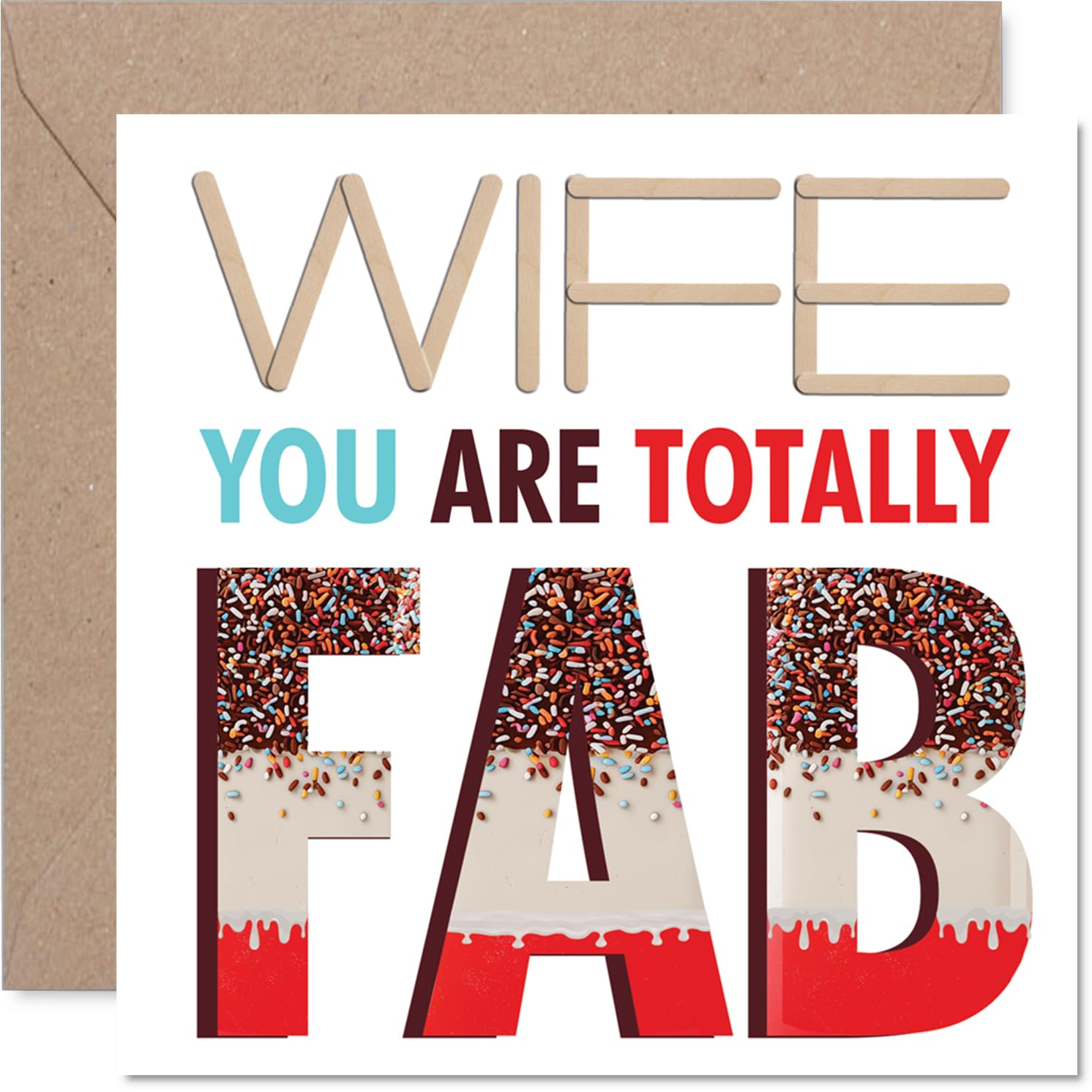 Wife Birthday Card - Totally Fab - Happy Birthday Card for Wife from Husband Partner, 145mm Totally Fab Bday Greeting Cards