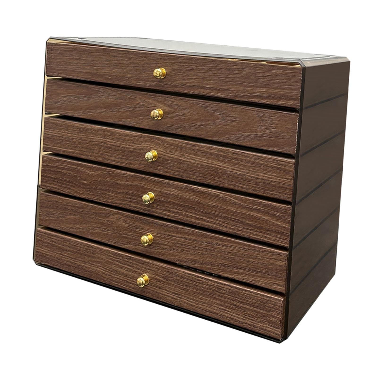 Porta Gioielli Scatola Gioielli Organizer Multilivello Contenitore Gioielli Cassettiera Coperchio Trasparente Realizzato in Legno E Velluto Morbido