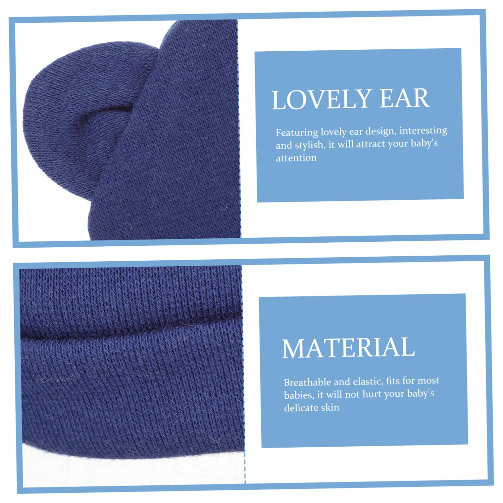 BESPORTBLE 2 Set Cappello con Orecchie D'orso Cappelli di Cotone per Neonati Cappello da Ragazza Berretto da Cappellini Appena Nati Ragazza con Cappelli Appena Nati 6 Pezzi*2