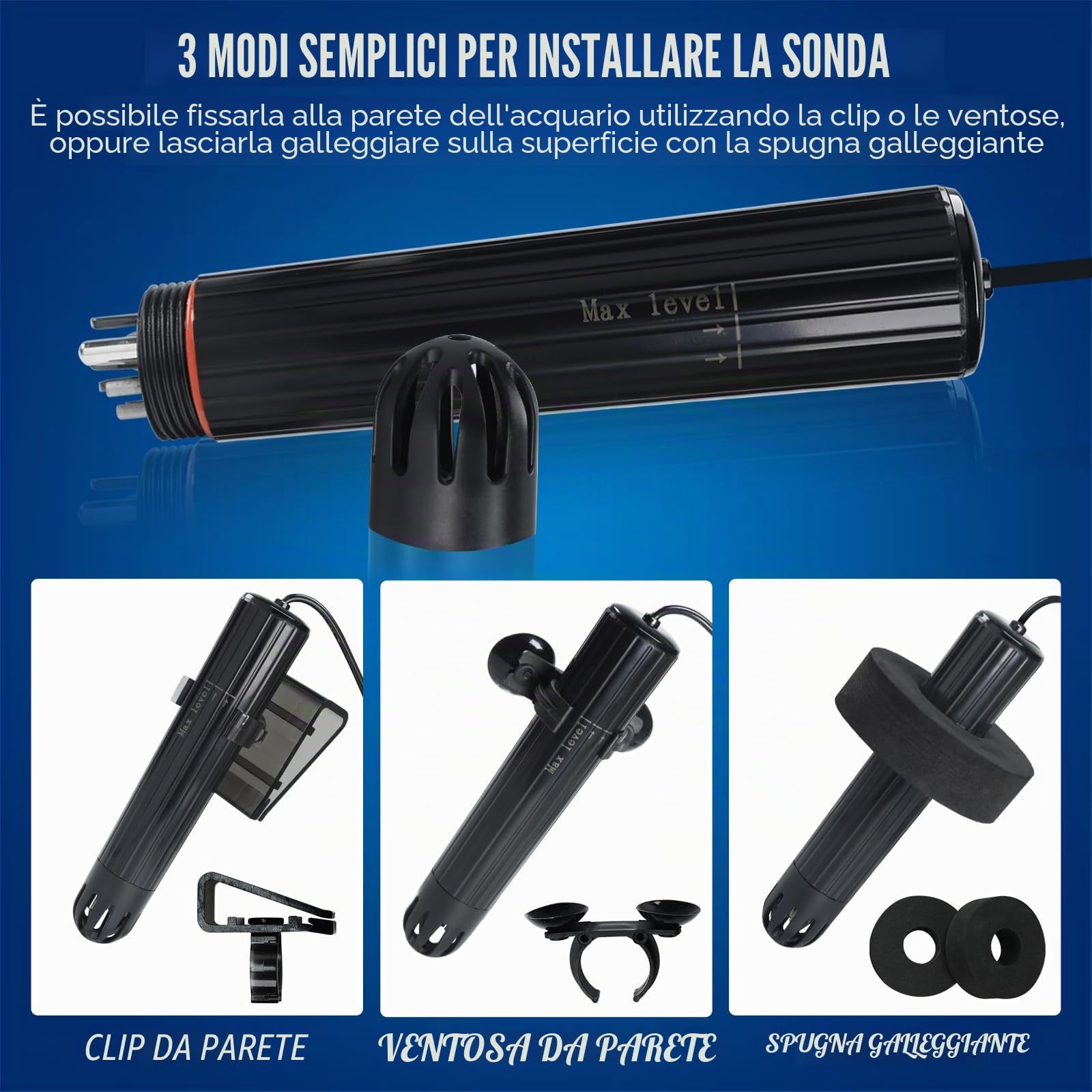 TEKCOPLUS Monitore di qualità dell'acqua 7 in 1 senza fili WiFi – pH/ORP/TDS/EC/Salinità/SG/Temp, App Tuya, avvisi in tempo reale, display a colori ATC per acquario, acqua dolce e acqua salata
