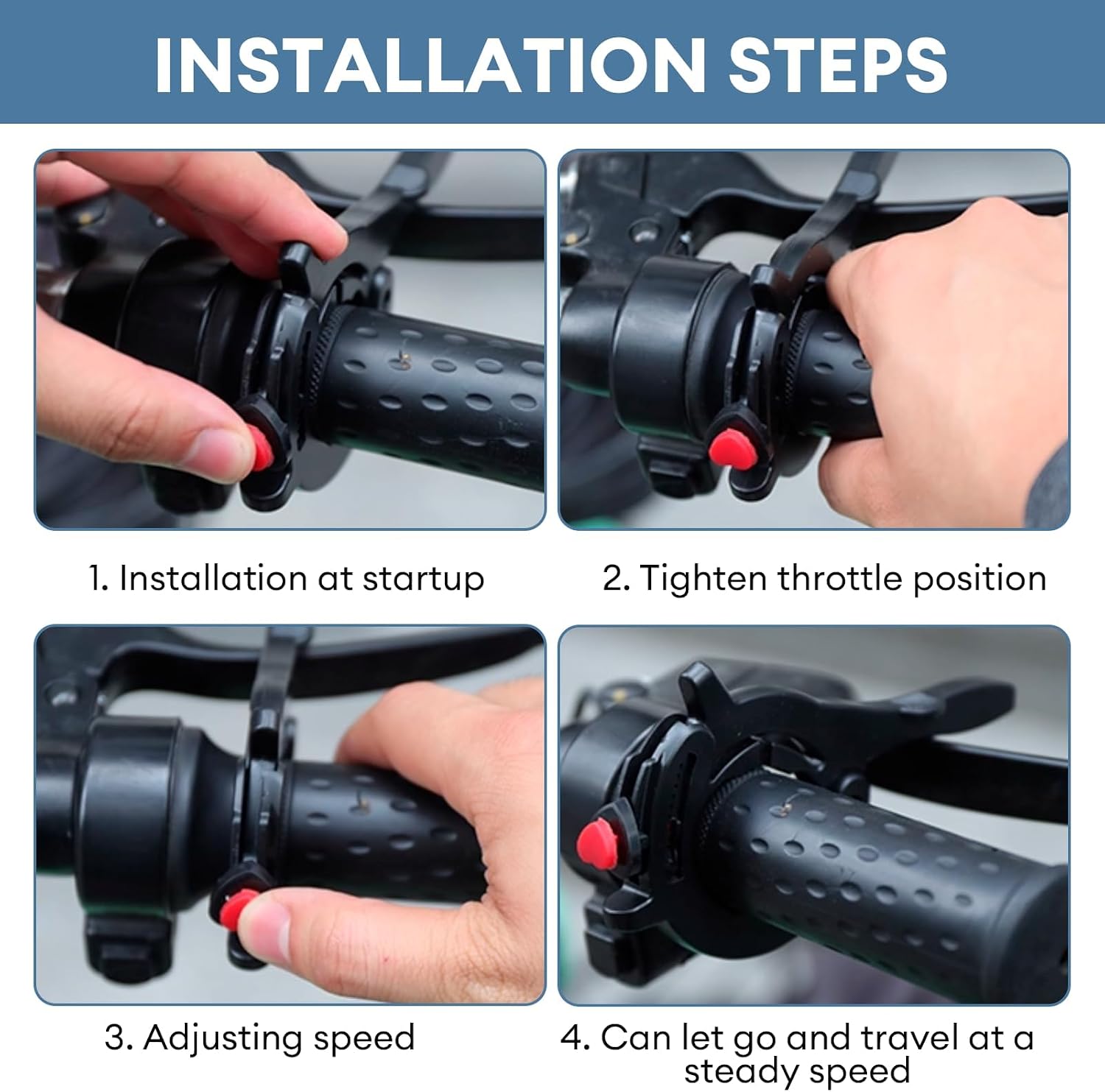 Universal Motorcycle Throttle Locks Cruise Control, Throttle Lock Cruise Control Motorcycle Assist Clamp, Easy Installation, Compatible with Most Handlebars for Long Rides (1 Pc, Black)