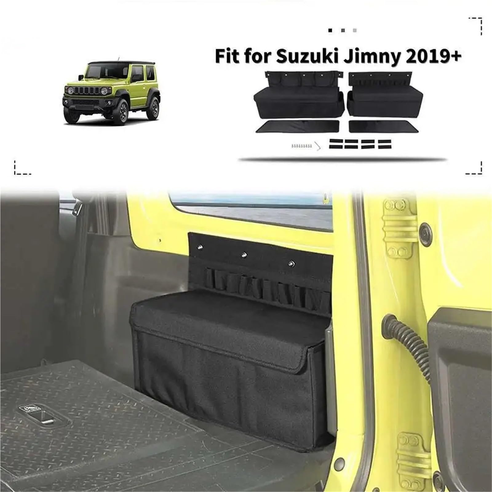 Organizer boczny bagażnika, tylny schowek na ładunek, wielofunkcyjny pojemnik do przechowywania, pasuje do akcesoriów samochodowych Suzuki Jimny Organizer wzmocniony