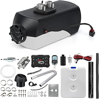 Triclicks 12V 5KW Air Diesel Heater Parking Heater Diesel Night Heater with Silencer LCD Switch Remote Control 10L Tank For Truck, Boat, Car Trailer, Motorhomes, Campervans (Style 10)