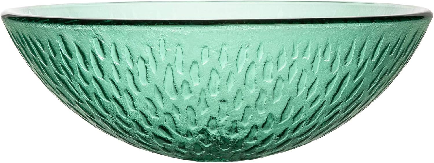 Eden Bath Green Drops Round Glass Sink Bowl Bathroom Vessel Sink for Vanity Top