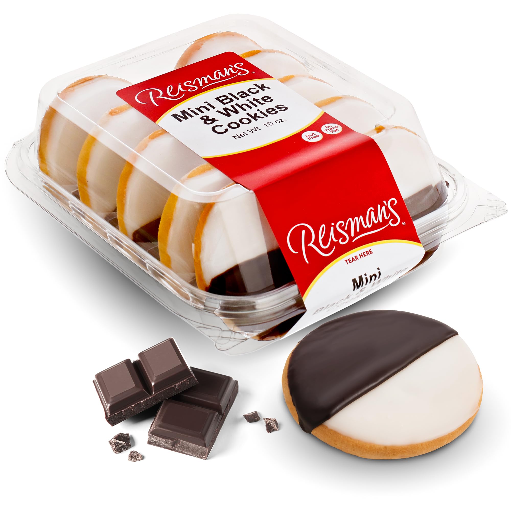 Reisman’s Bakery Mini Black and White Cookie, Dairy-Free, Nut-Free Fresh Bakery Food, Baked Cake-Like Cookies, For Holidays And Birthdays OU