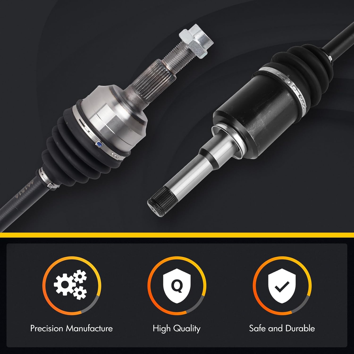 KUSATEC CV Axle Shaft Assembly Compatible with Chevy Equinox GMC Terrain 2010-2016, Front side, 2.4L L4, Replace# 66-1516 66-1517