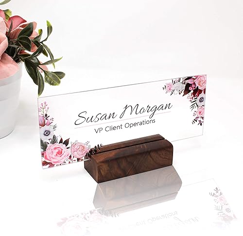 Miniatura 7 de Placa de nombre de escritorio personalizada Regalo único Soporte de madera Decoración de oficina Placa de nombre para profesor Letrero