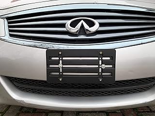 Front Bumper License Plate Bracket for Infiniti 2000-2023, Plate Holder Set w 6 Unique Screw Bolts & Wrench Kit, License Tag Mounting Kit, Quality Plate Holders, Premium Car Accessories