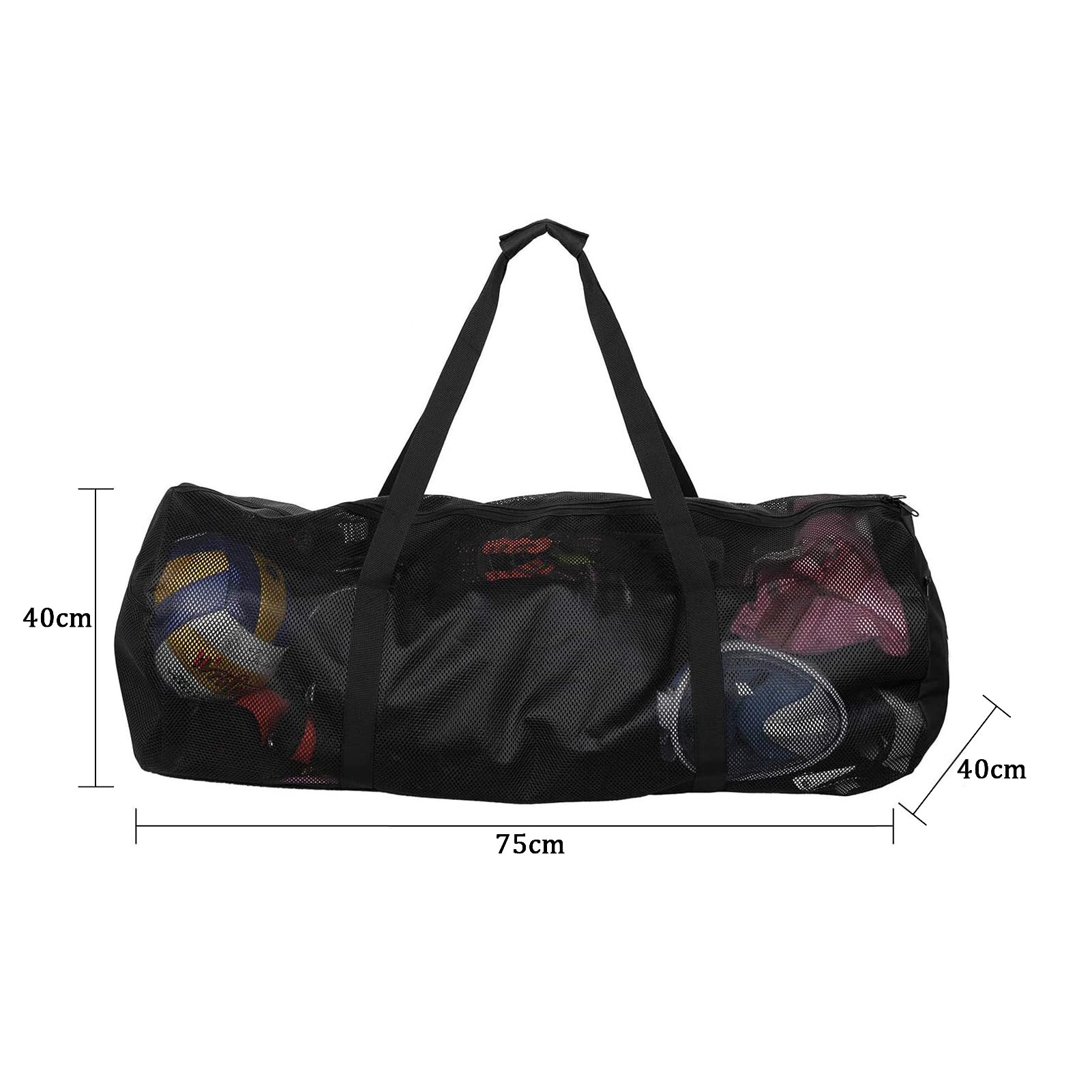 Borsa da spiaggia pieghevole di grandi dimensioni, extra grande, con grande capacità, in rete, per snorkeling, nuoto e campeggio (piccola)