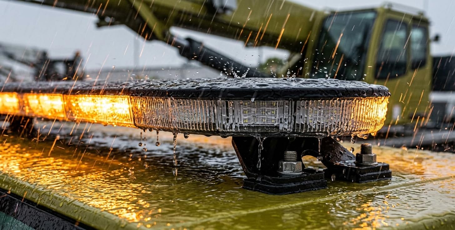 Puente de Iluminación LED HOMOLOGADO R65 Ámbar 1.400 mm. Emergencia Homologado Advertencia 10-30 V - 88W - 8 Funciones Barra Luz Emergencia Techo Vehículo