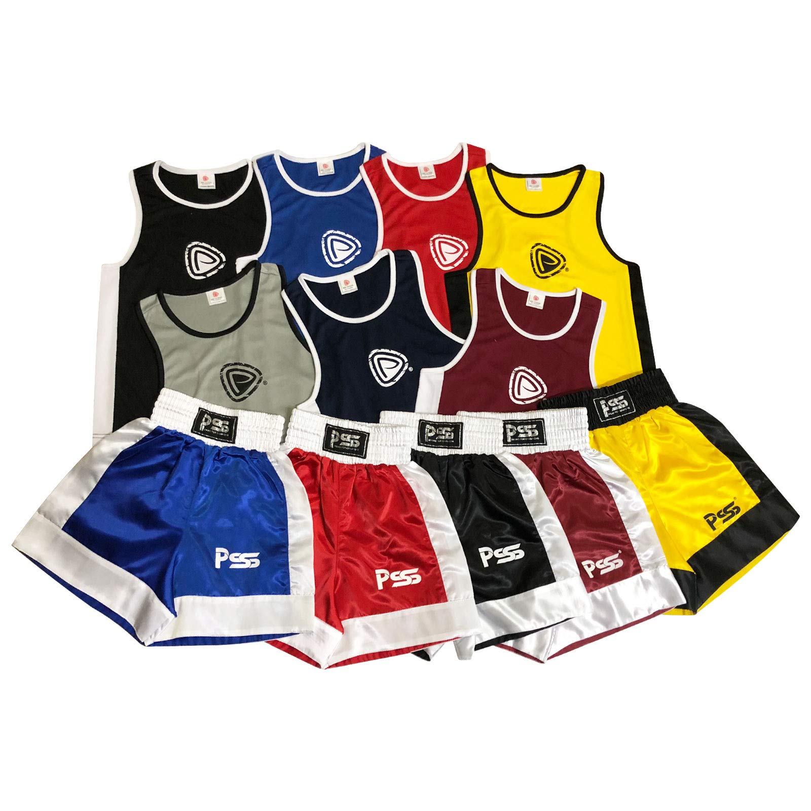 PSSPrime Sports Shop Ultimate Kids Boxing Uniform Set of 2 Pieces Light Weight Breathable And Comfortable Fabric Boxing Student Uniform for ages 3-14 Comes In 7 Elegant Colours