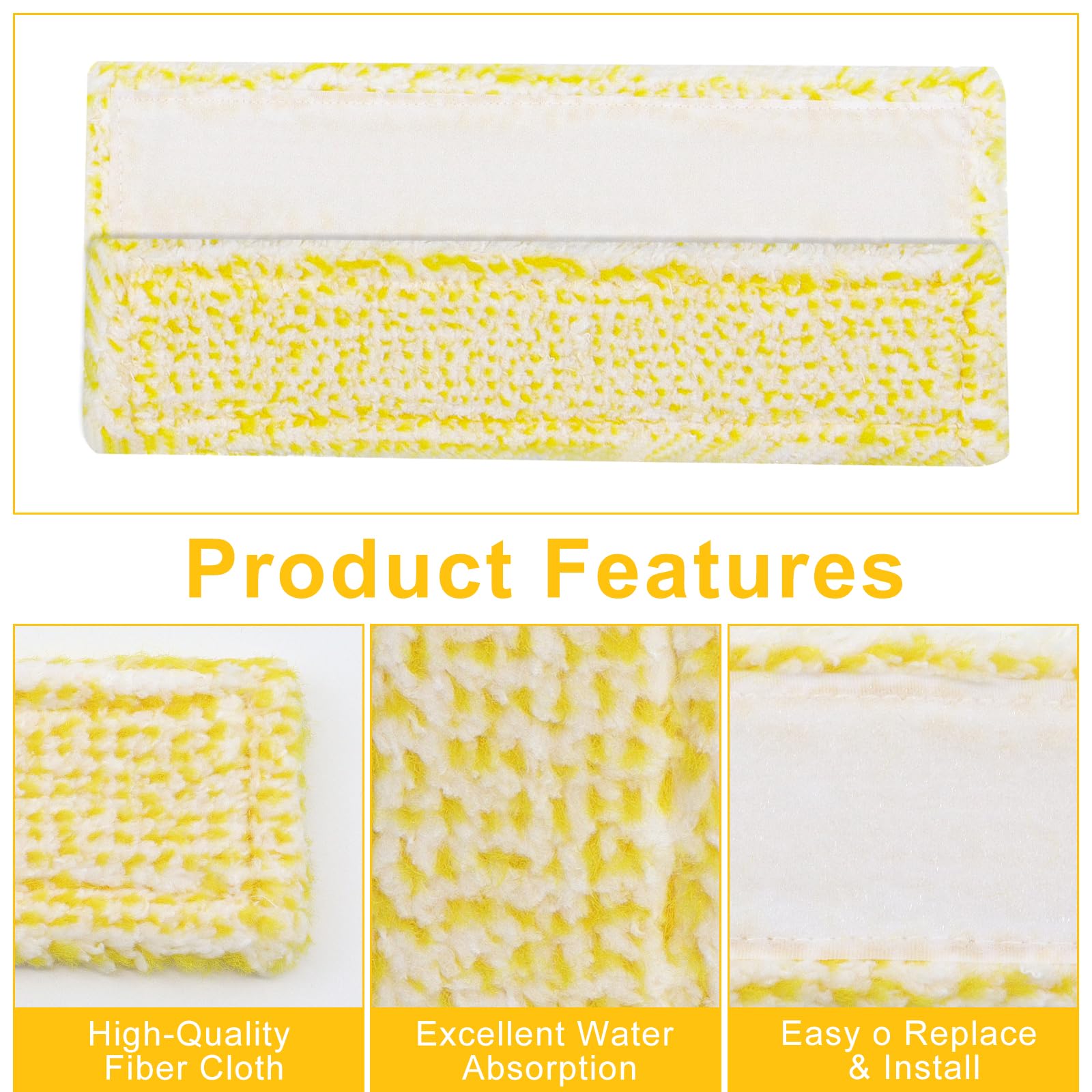 Serpillières Remplacement SC Série 5 Lingettes Microfibre Pour Nettoyeur Vapeur Kärcher SC1 à SC5 - Faciles à Fixer - Lavables Et Réutilisables Serpillière Replacement EasyFix