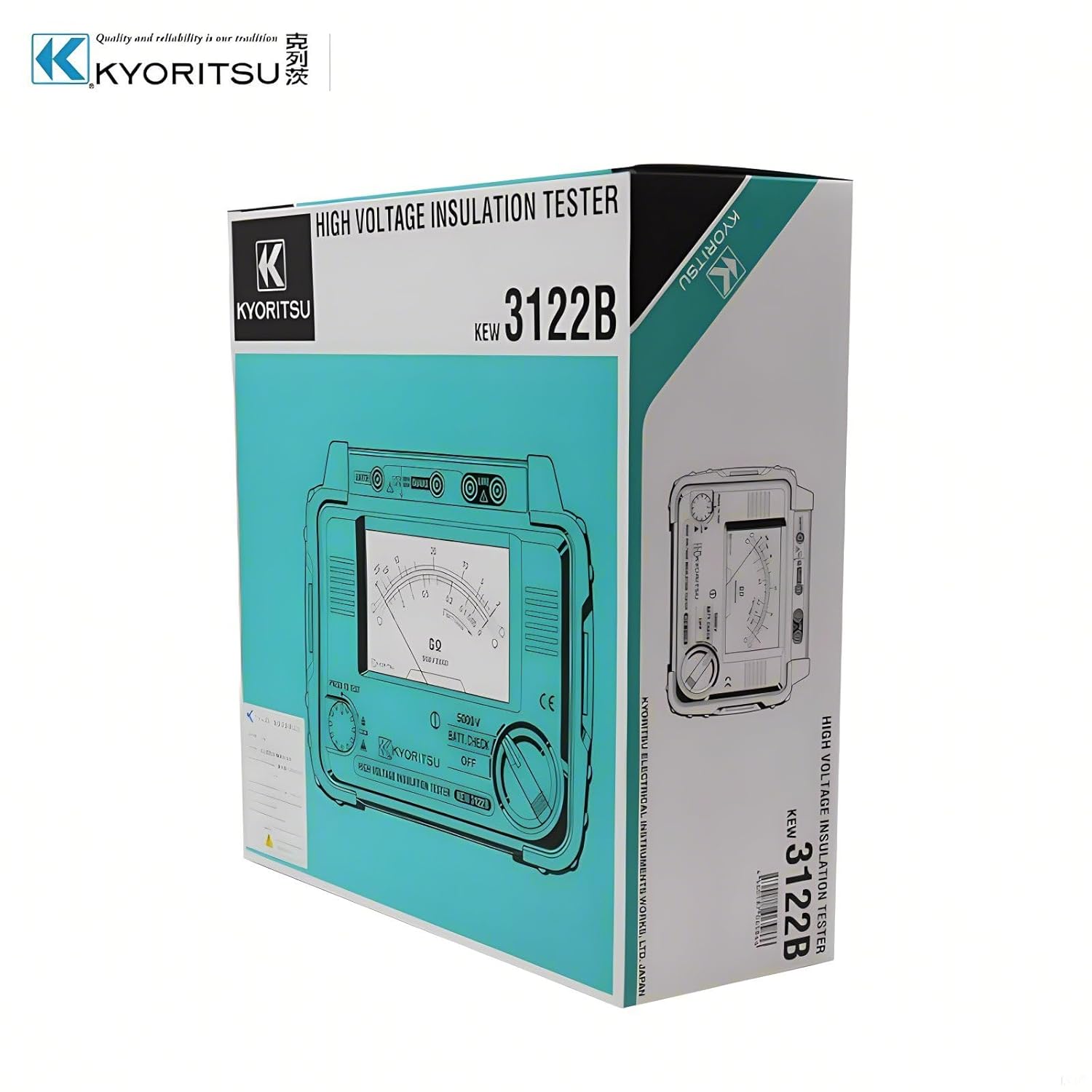 Japan Quality KYORITSU Digital Analog Insulation KEW 3121B 3122B 2500/500V HIGH Voltage Insulation Tester Insulation Tester Ohm Tester Resistance Meter Tester Megohmmeter(3122B)