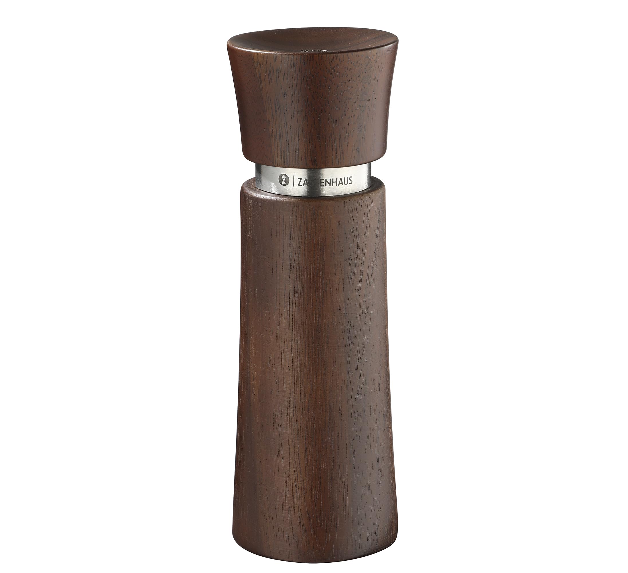Zassenhaus Macinapepe WiESBADEN 17 cm, pregiato legno di acacia, meccanismo in ceramica ad alte prestazioni, regolazione precisa da polvere a grossa, adatto per diverse spezie
