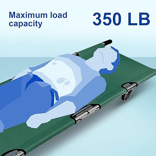 Miniatura 4 de Paquete de 2 camillas plegables para emergencias médicas con asas resistentes, correas y estuche de transporte, de aleación de aluminio de alta