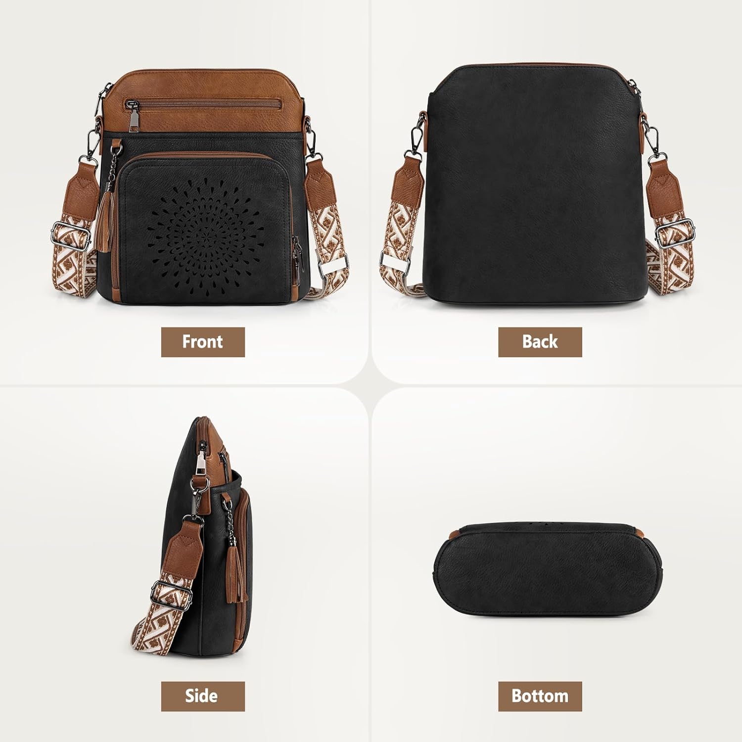 RAINSMORE Crossbody Bags for Women Leather Crossbody Purse Designer Womens Shoulder Handbags Trendy Cross Body Purse - Image 7