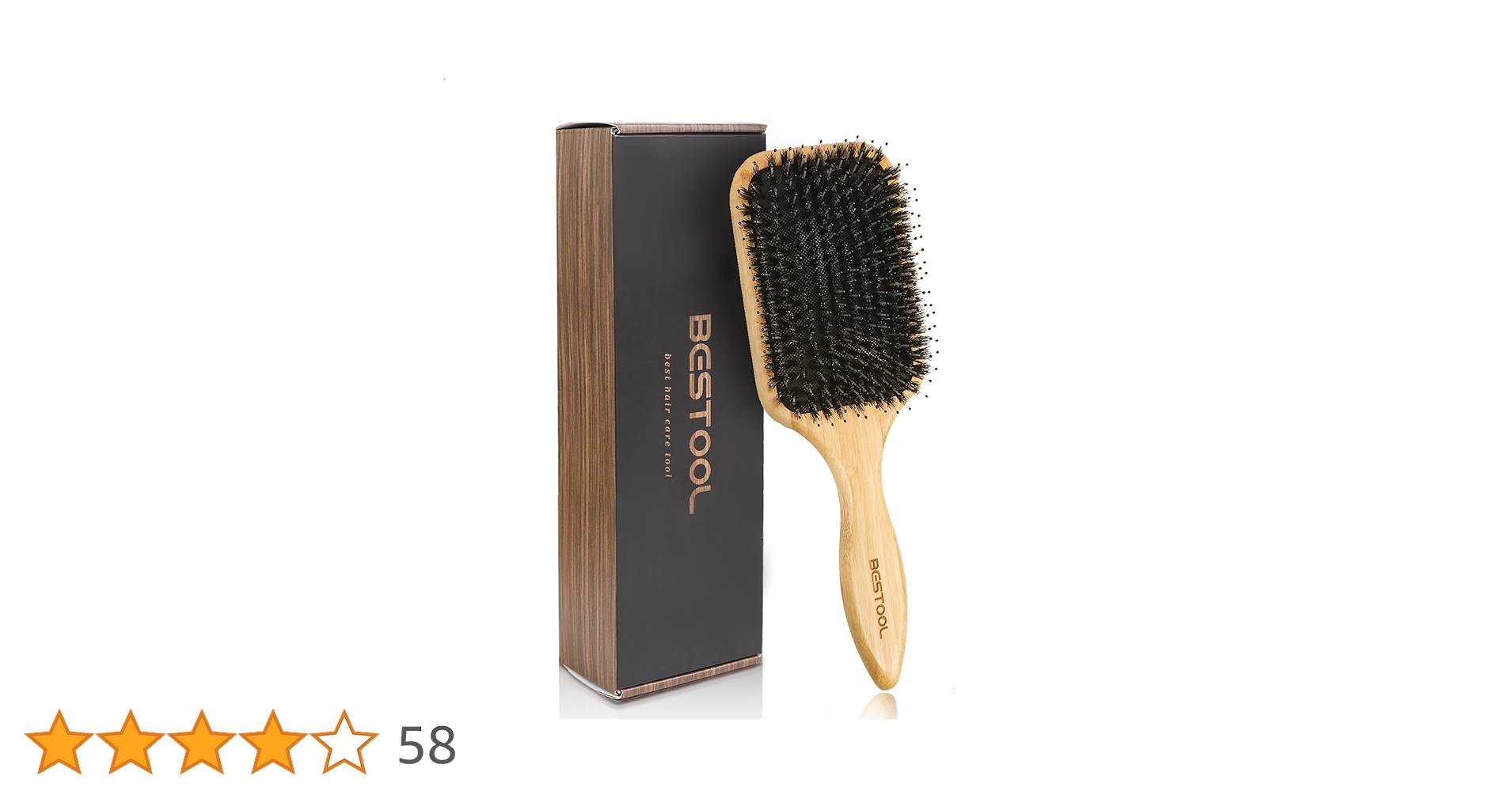 Amazon | BESTOOL ヘアブラシ 豚毛 くし 木製 櫛 パドルブラシ