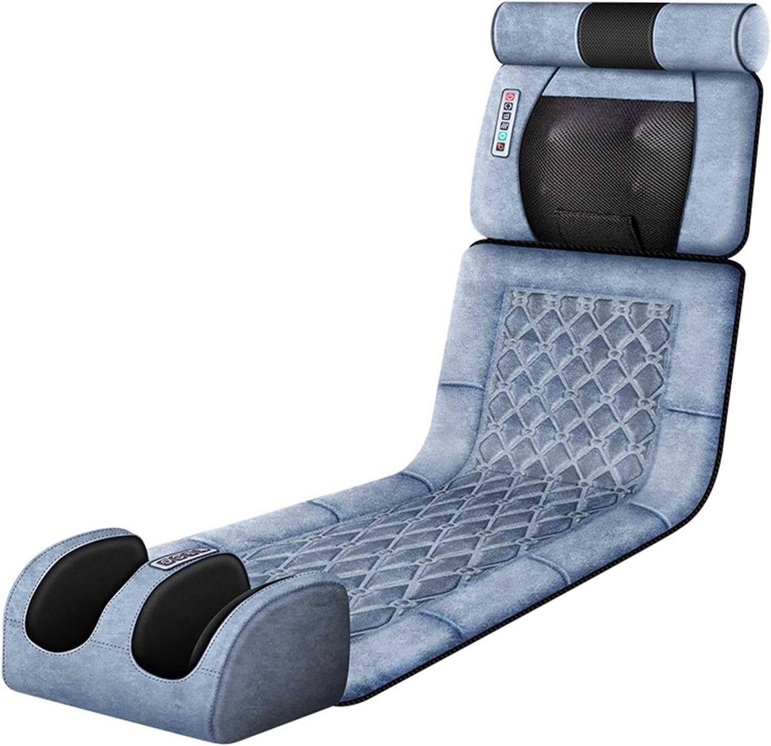 Masajeador de masaje para silla de espalda, almohadilla de masaje para aliviar el dolor de espalda con almohadillas térmicas, 10 motores vibratorios para cuello, columna vertebral, cintura y espalda,