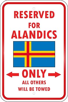 Aland Islands Reserved Parking Only Alandic Vinyl Sticker Decal 8"