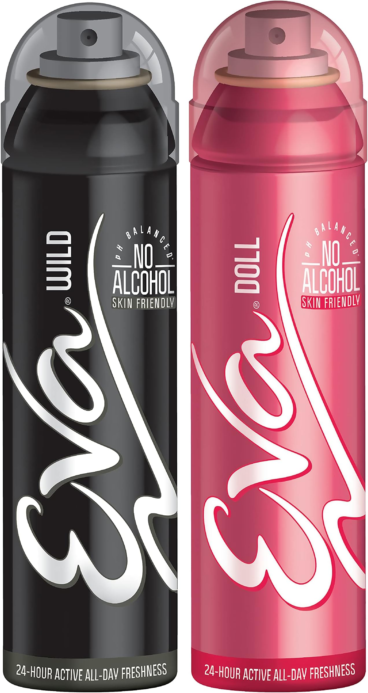 Eva Deodorant Spray Wild and Doll for Women, 150ml Each (Pack of 2, Rose Petals)