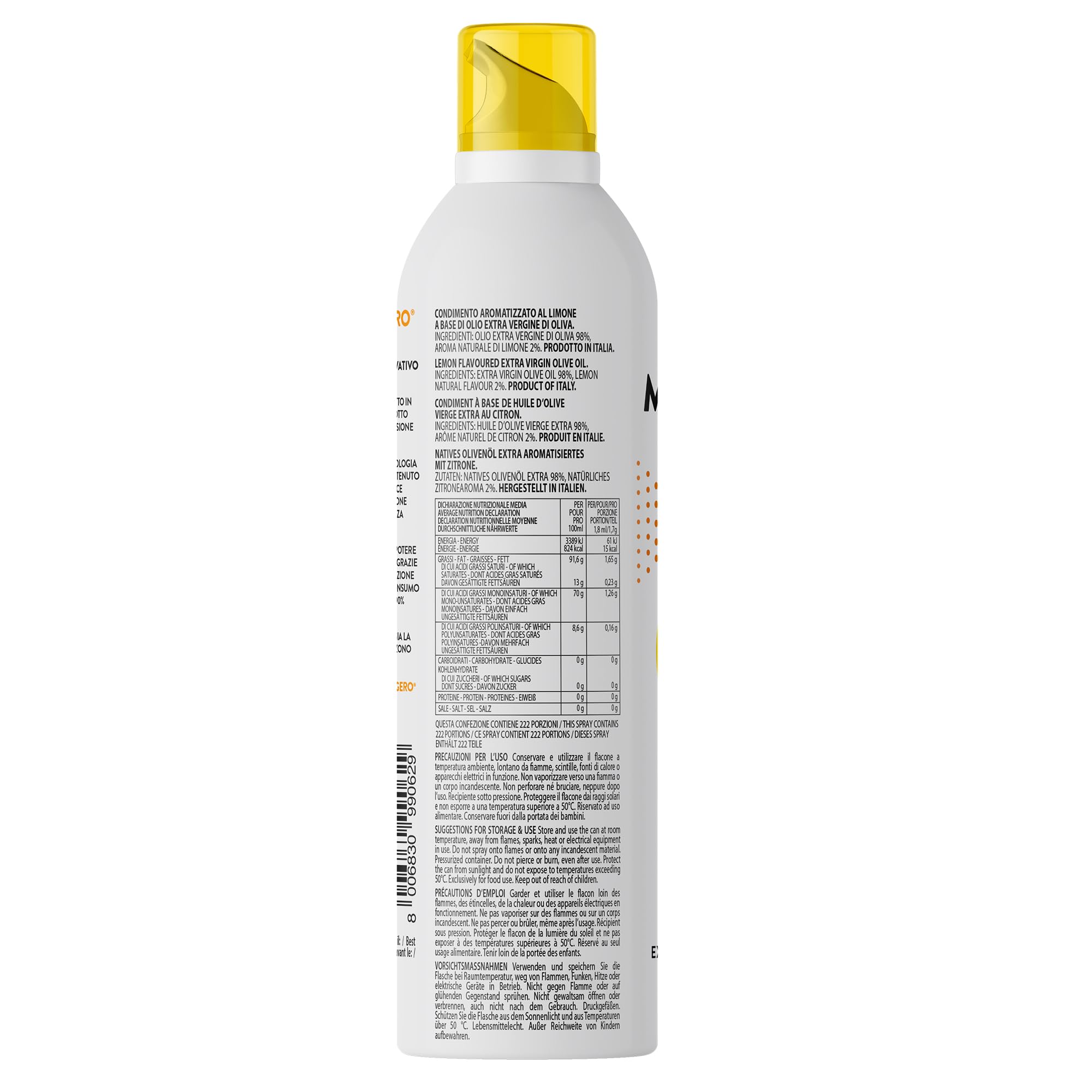 Limone Spray in Olio Extra Vergine di Oliva 6x400 ml- Olio Spray italiano – Sprayleggero – 100% Naturale,100% Leggero, 100% Facile - Con lo spray risparmi fino al 90% di prodotto - 2