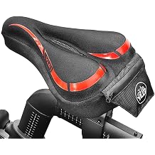 YLG Bike Seat Cover, Memory Foam & Gel Bike Seat Cushion Cover for Men Women, Comfortable Bicycle Seat Cover for Peloton/Fixed/Cruiser/Indoor/Outdoor Bike seat with Waterproof Cover