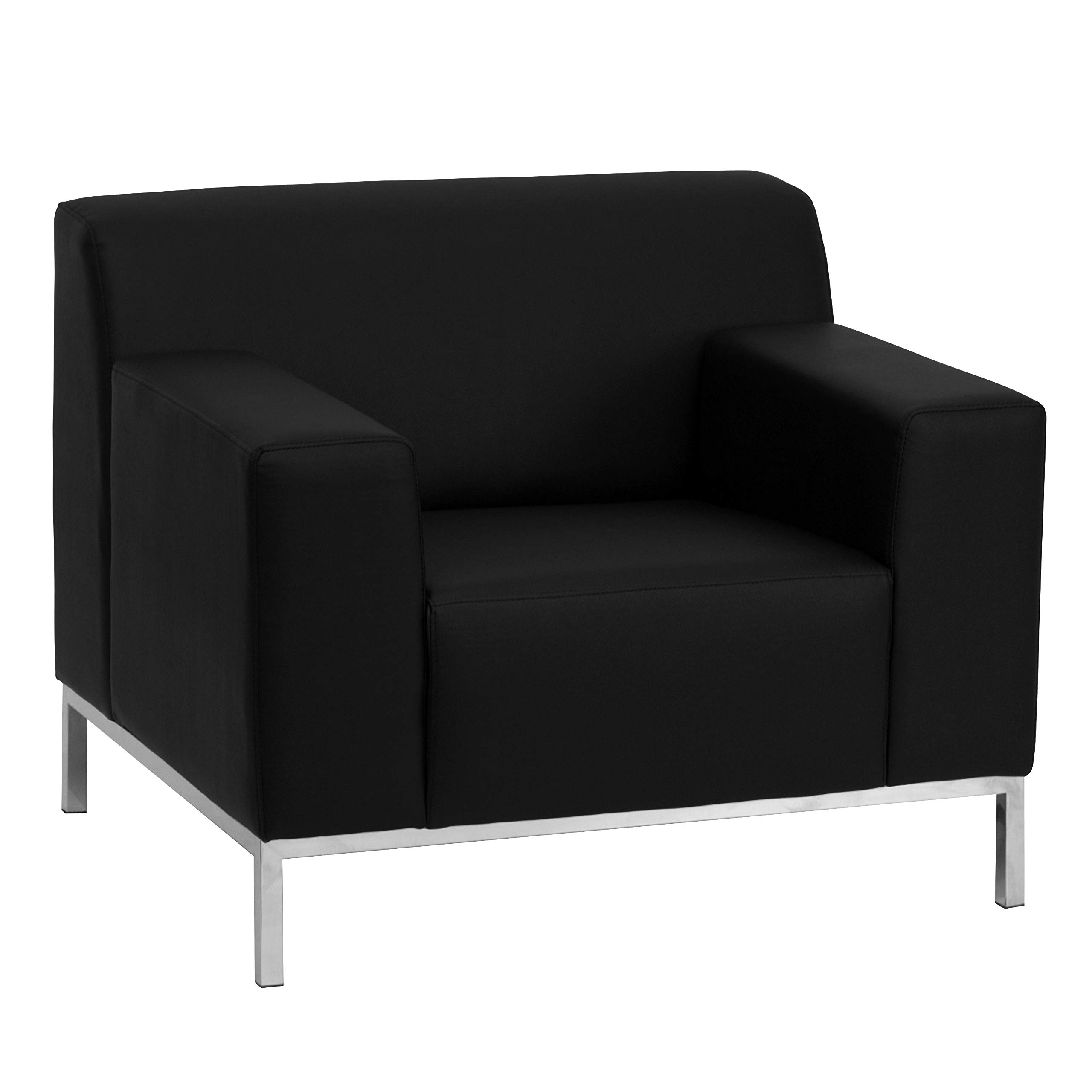 MISSING LEGS Flash Furniture HERCULES Definity Series Contemporary Black LeatherSoft Chair with Stainless Steel Frame