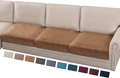 Vista 233 de PrinceDeco Fundas para sofá modular, 4 piezas, fundas de sofá para sofá seccional, fundas de terciopelo separadas para sofá seccional, en forma de L
