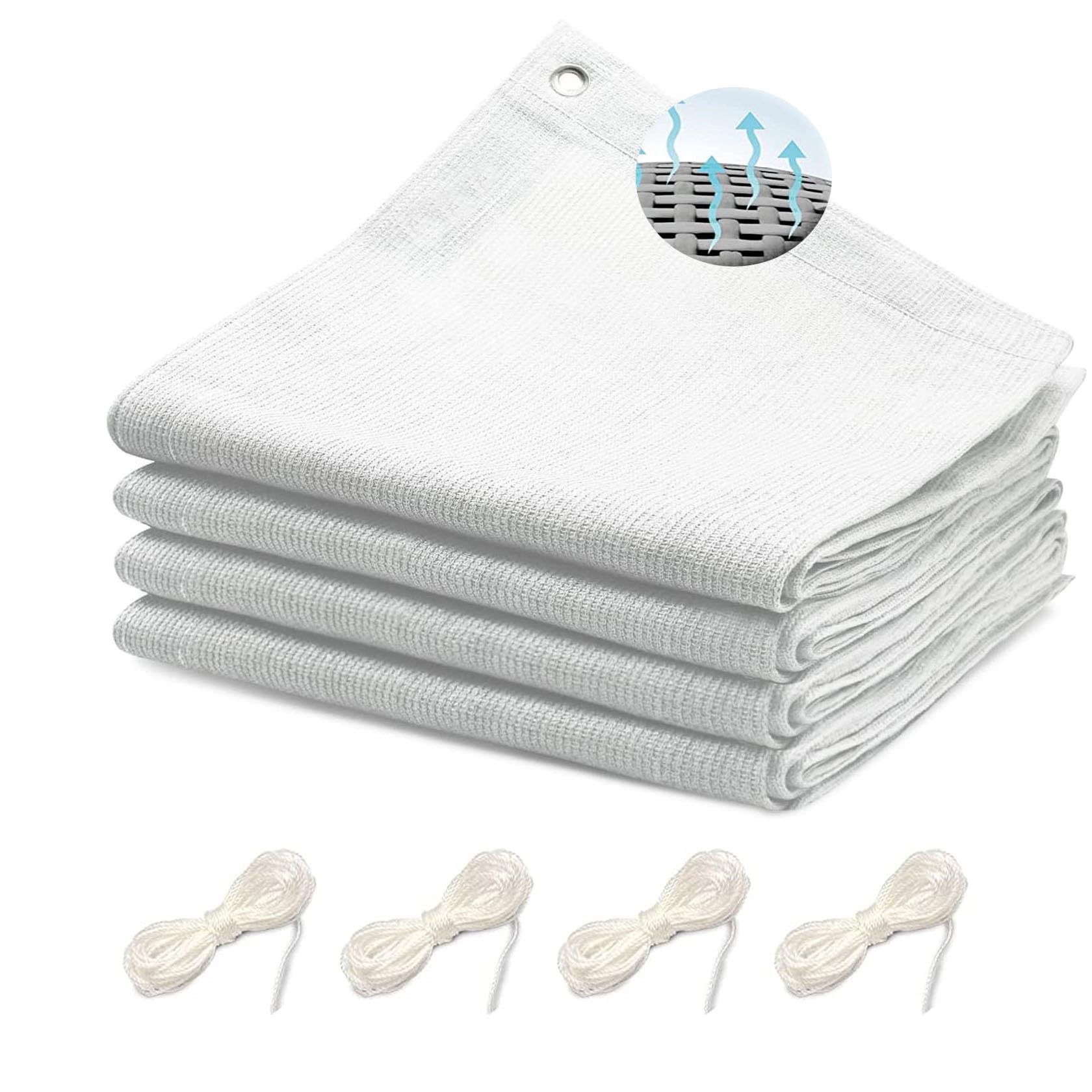 Voile d'ombrage extérieur blanc 2.5 x 4.5 m idéal pour repas de jardin