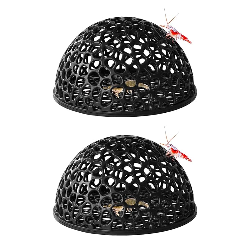 Esconderijo para Camarões e Peixes Pequenos em Plástico Preto JINJUMEI, Pacote com 2