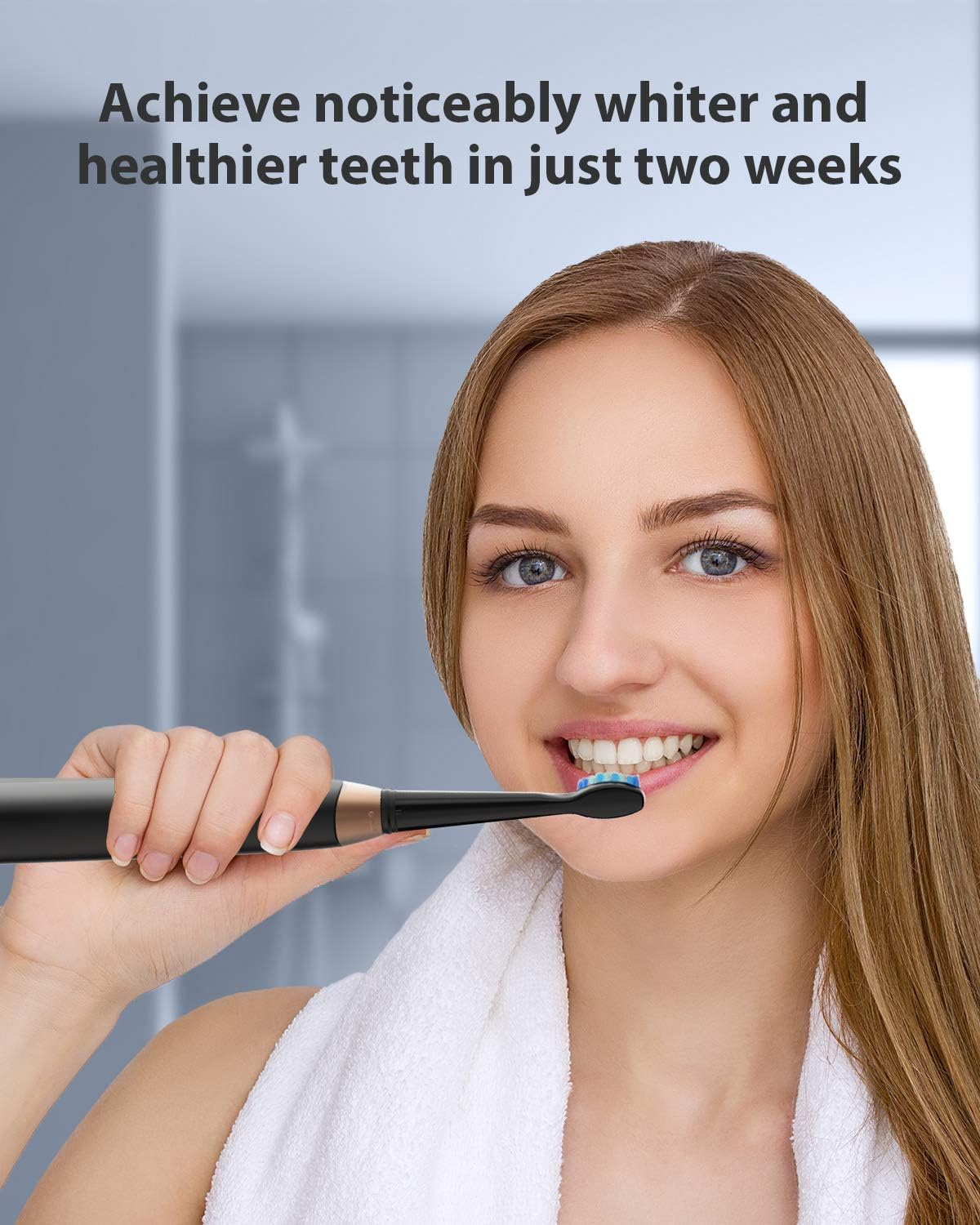 Dnsly Ultrasonic Toothbrush Electric Rechargeable Sonic Toothbrush,5 Optional Modes,2 Minute Timer, 4 Hours Charge for 30 Days Use,4 Black Toothbrush Heads : Beauty & Personal Care