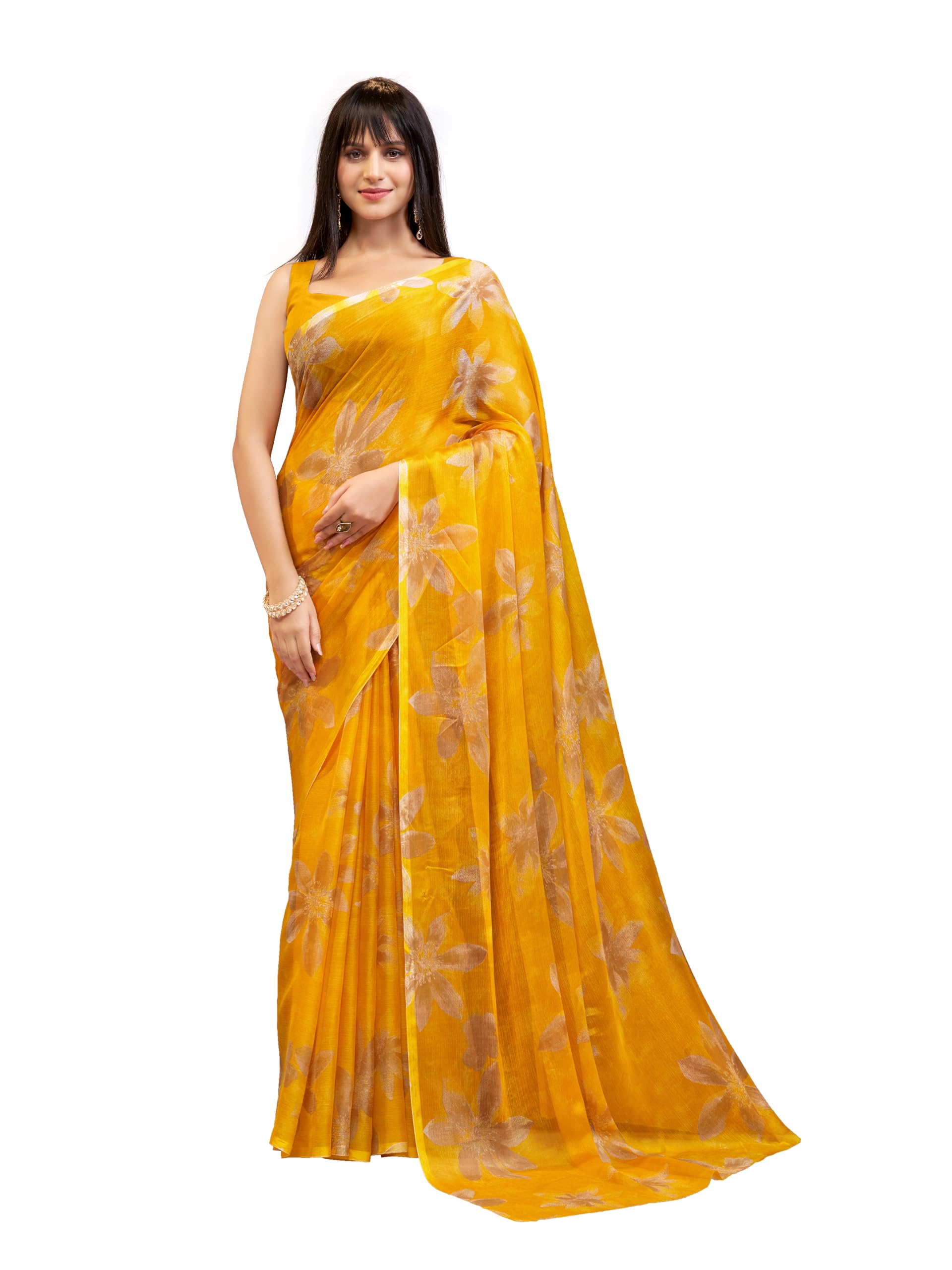 Sponsored Ad - Floral Print Nara Chiffon Saree 59599