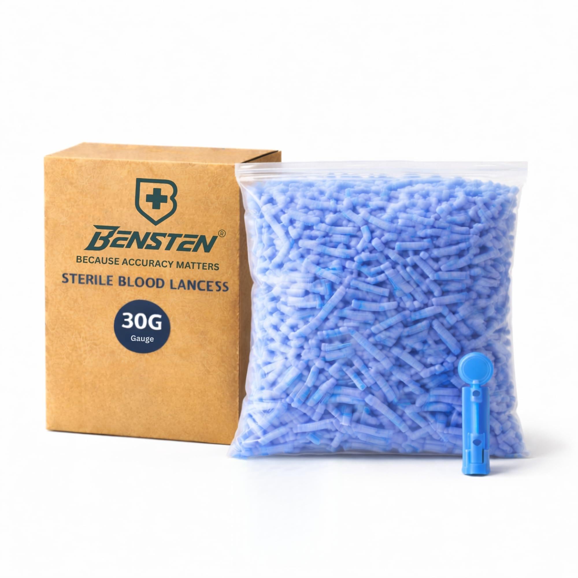 30G Sterile Blood Lancets for Glucometer & Diabetes Testing | Universal Compatible | Fine Needle | Disposable Single Use | Blue | (1000 Count)-image-23