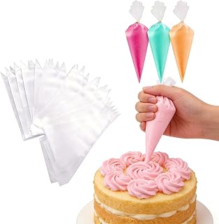 使い捨て絞り袋 お菓子作り用 クリーム絞り出し袋 製菓用品 100枚入 大容量 ストリーバッグ キッチン使い捨て 製菓用道具 クリーム ケーキ クッキーのメイク アイシング 配管 デコレーションツール 家庭用 再利用可能 (S)