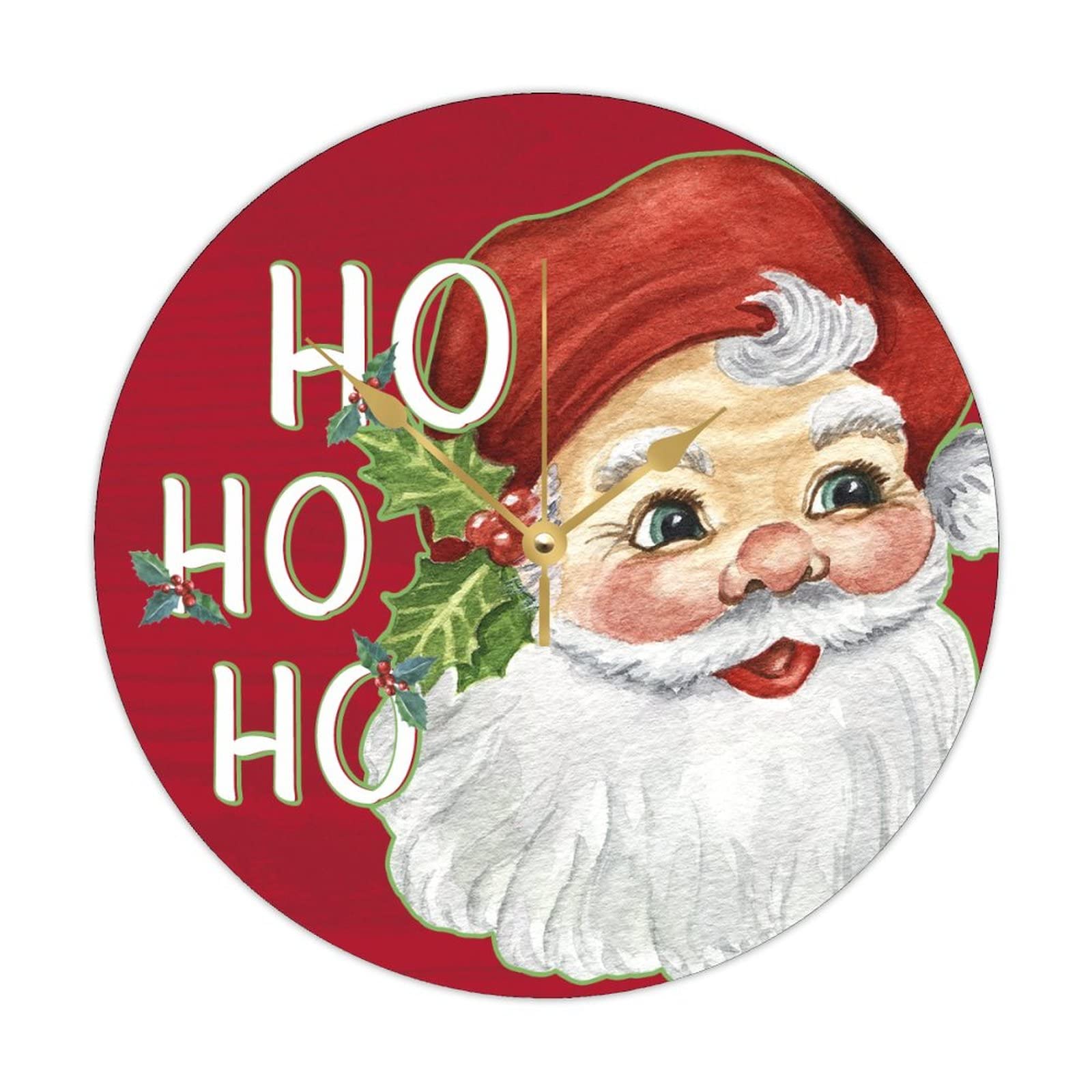 Horloge ronde en bois Hohoho le cadeau de Noël idéal