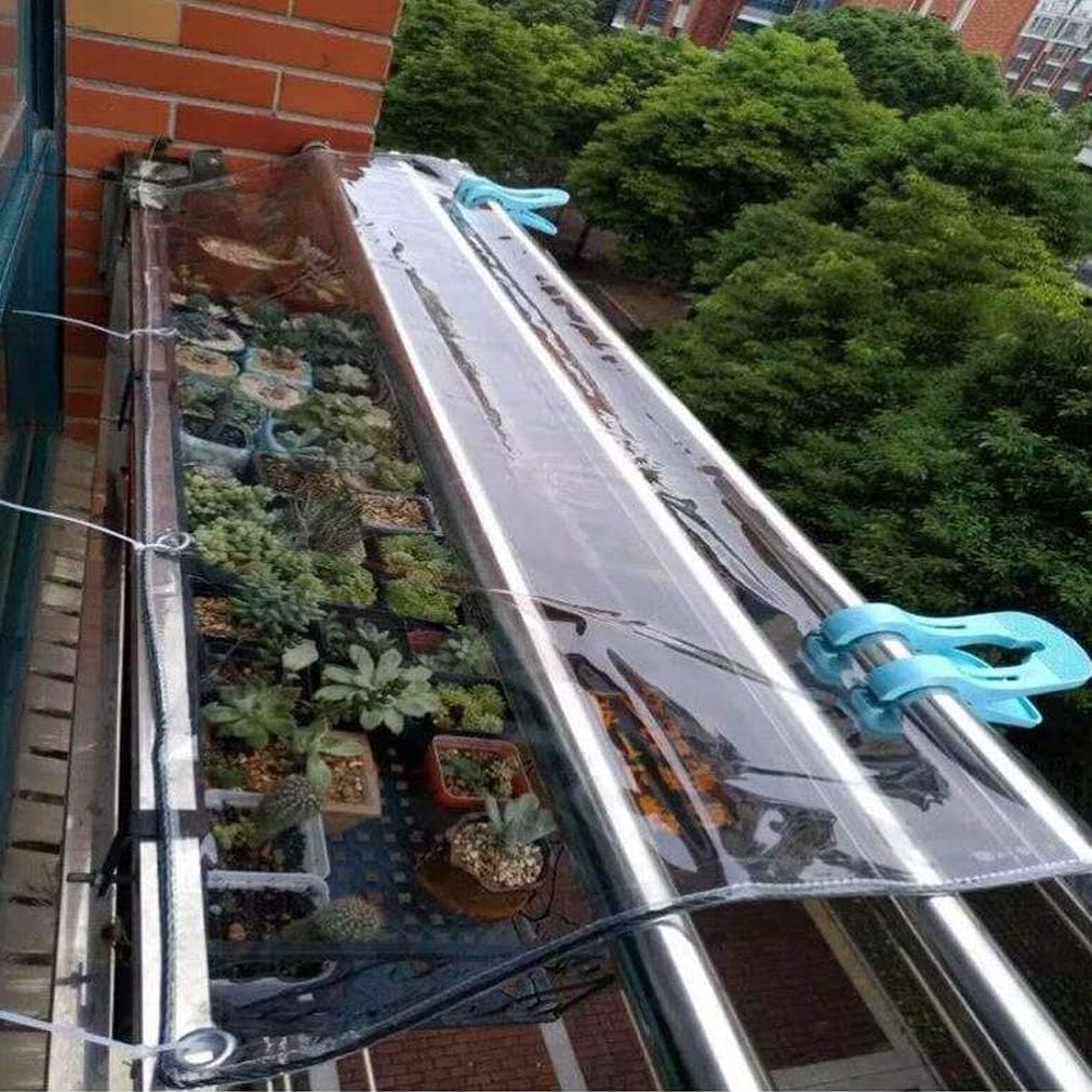 Plane Wasserdicht Durchsichtige 3x5m, Abdeckplane Wetterfeste Transparent mit ösen, Schutzplane Transparente Dick, UV-stabil & Reißfest, Regenplane