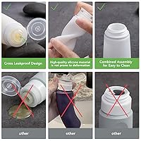 Vista 2 de Valourgo Botellas de aseo portátiles aprobadas por la TSA de 3.4 onzas, sin BPA, a prueba de fugas, accesorios de viaje recargables con bolsa