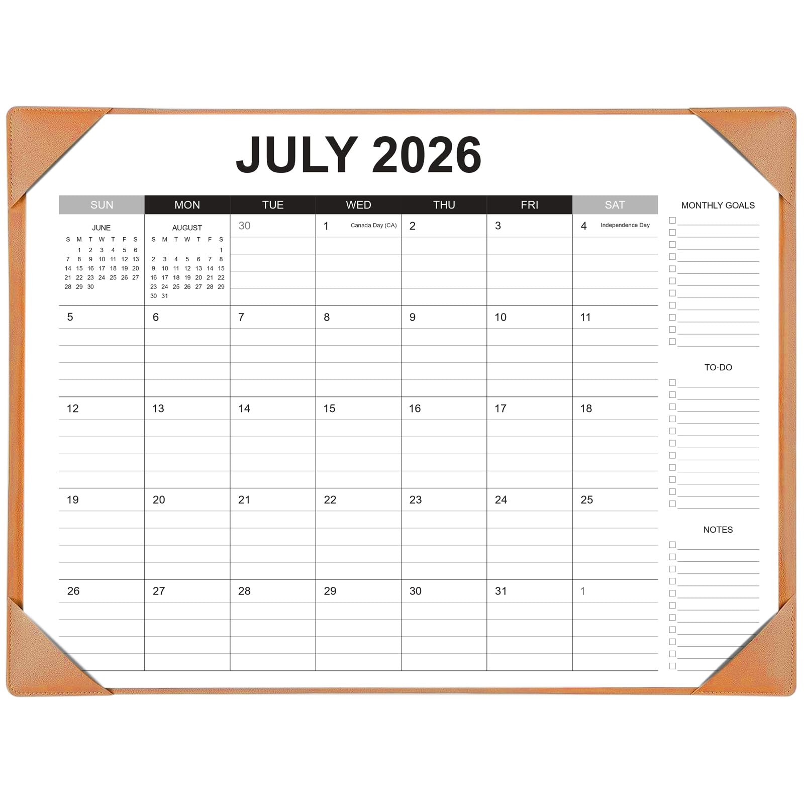 Calendario da scrivania 2026-2027 con tappetino da scrivania, 55,9 x 43,2 cm, grande calendario da scrivania va da gennaio 2026 a giugno 2027, calendario mensile da scrivania per casa e ufficio