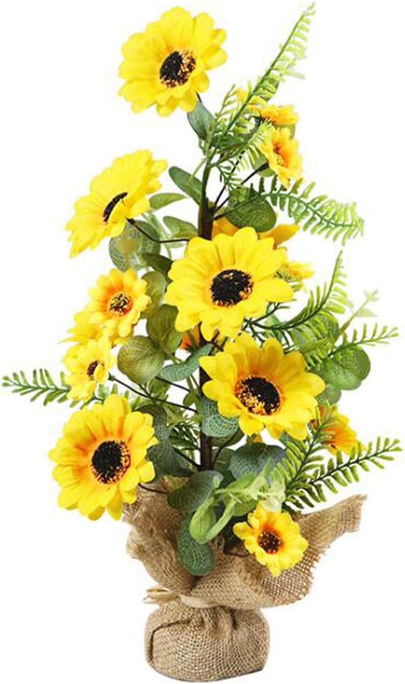 æ— 16.5in Artificial Sunflowers in Pot, Farmhouse Silk