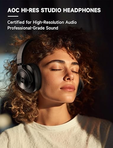 Miniatura 2 de AOC Auriculares Bluetooth sobre la oreja, monitor de estudio inalámbrico y auriculares DJ mezcladores con tiempo de reproducción de 72 horas,