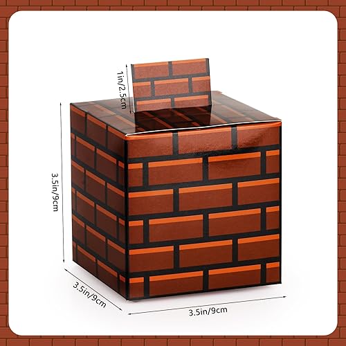 Miniatura 2 de Eaezerav 24 cajas de regalo para fiestas temáticas de videojuegos, caja de regalo de videojuegos, bloques de ladrillos, cajas de golosinas de cartón