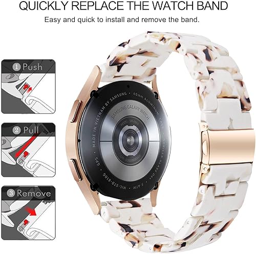 Vista 17 de Correas compatibles con Samsung Galaxy Watch 7 / FE / 6/6 Classic / 5/5 Pro / 4/4 Classic / 3 de 1.614 in / Huawei GT3 de 1.654 pulgadas, 0.787