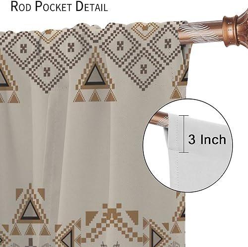 Miniatura 6 de JESTRONRY Cortinas con estampado azteca, patrón geométrico tribal, estilo bohemio, cortinas opacas para puerta de ventana, para dormitorio, sala de