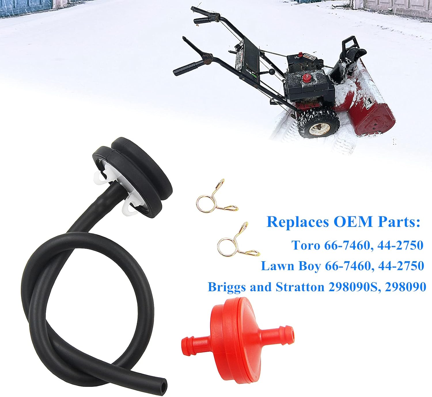 review AILEETE 66-7460 Bulb-Primer Kit for Toro Lawn-Boy Snowblower Snowthrower (Includes 66-7460 Primer Bulb & 44-2750 Primer Body & Hose & 298090 Fuel Filter)