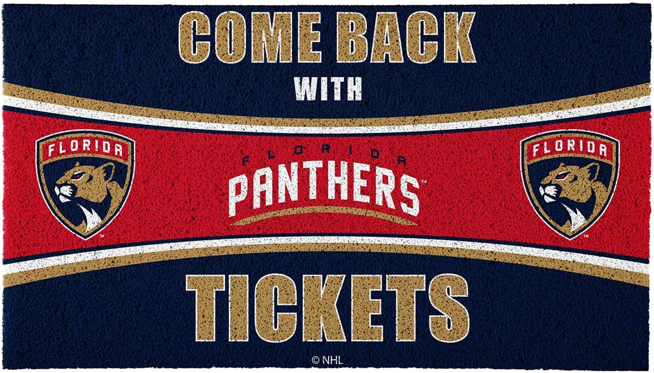 Team Sports America NHL Florida Panthers | Indoor and Outdoor Entryway | 28 x 16 Inches | Non Slip Back | Welcome Floor Mats | Muddy Dog Paws | Front Door Entrance Home Décor