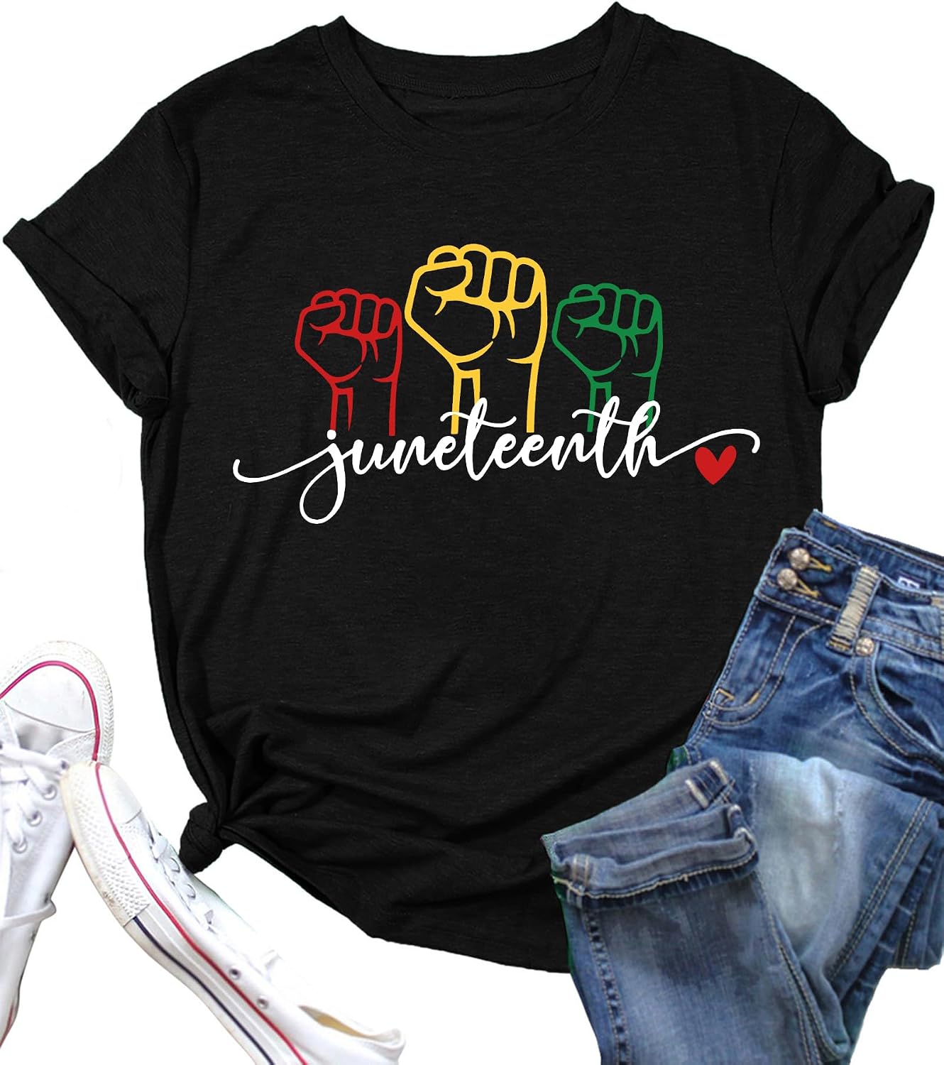Juneteenth Shirts for Women 1865 Graphic Tshirt Casual Rainbow Tees Freedom Blouse Tops
