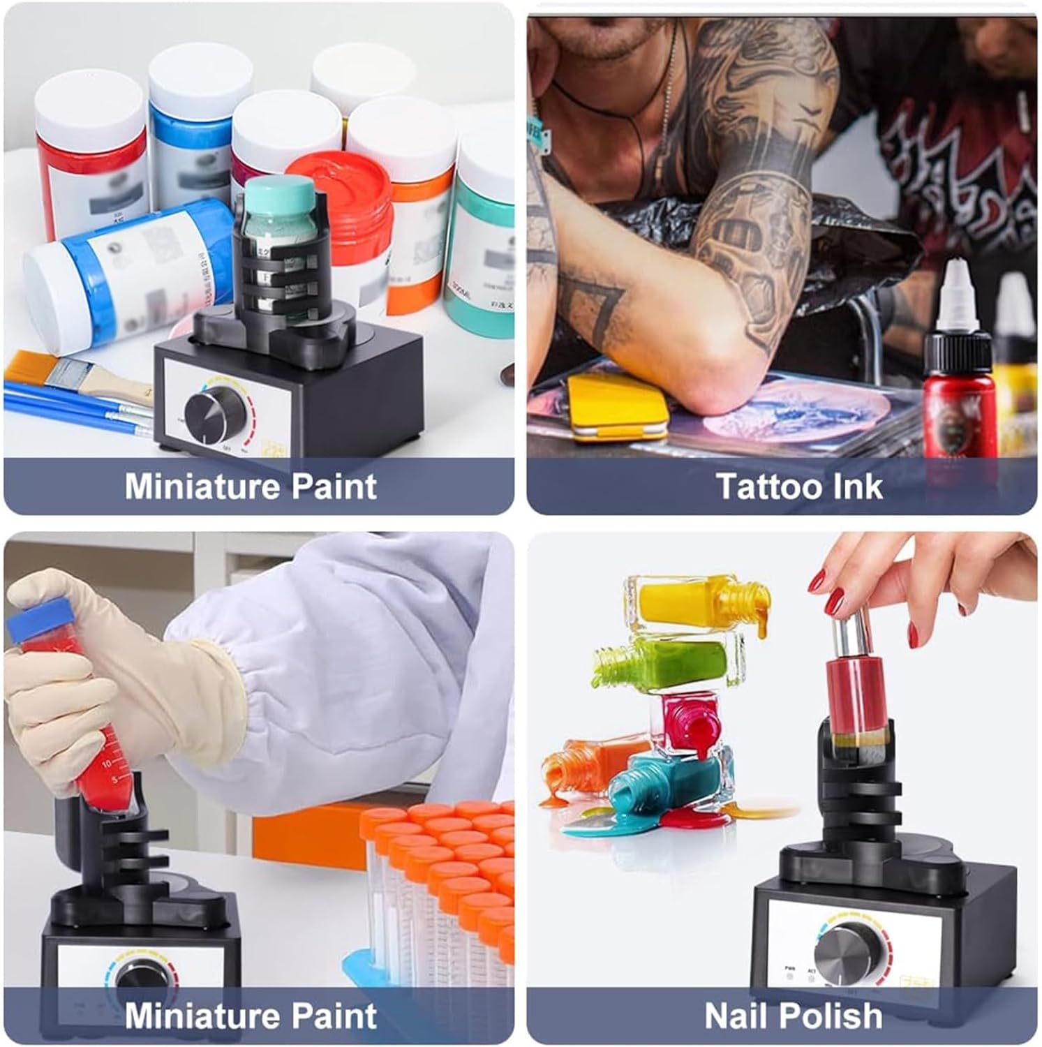 Paint Shaker Mixer, Mini Vortex Mixer, DIY Model Paint Shaker, Hands-Free Mini Vortex Mixer, 3 Speed Adjustment Paint Stirrer, 10-100ml Capacity, Paint Mix for Lab, Nail Polish