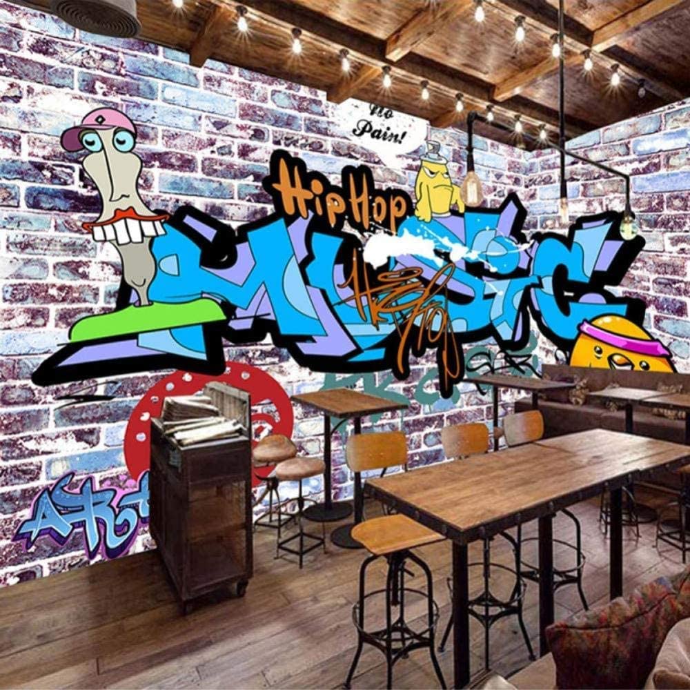 Papel Pintado Mural 3D Graffiti Creativo De Pared De Ladrillo Dibujado A Mano Autoadhesivo Pared Foto Arte Cartel De La Pared Pegatinas Decorativas De Pared Pelar Y Pegar Pegat 200(ancho)x150(alto) cm